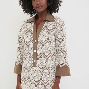 Tuckernuck Brown and Cream Collier Dress